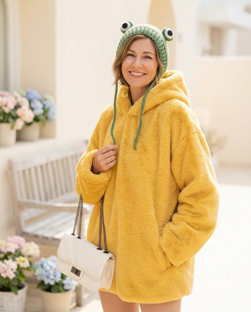 Ulla Fashion - Alsin | Plüschiger Langer Mantel Damen