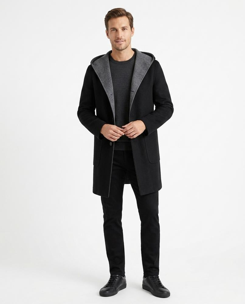 Ulla Fashion - Tidan | Zweifarbiger Woll Mantel Herren