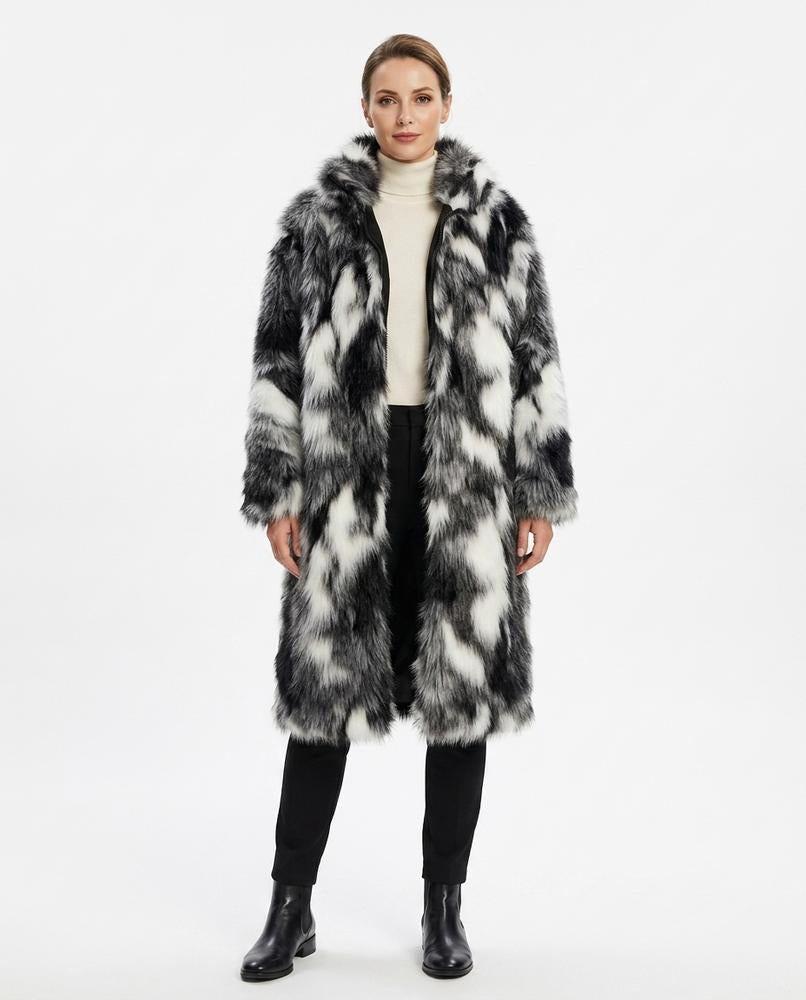 Ulla Fashion - Maver | Gemustert Langhaarig Mantel Herren