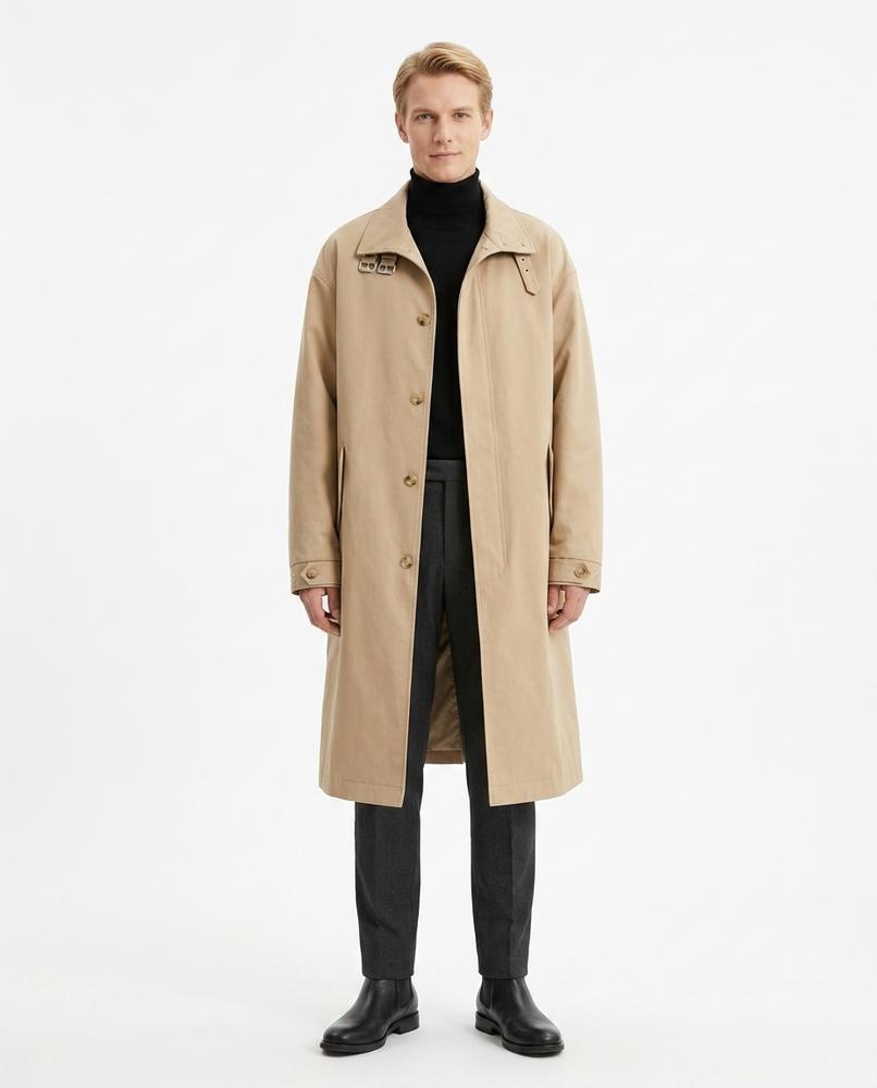 Ulla Fashion - Sanav | Gefütterter Hochgeschlossener Mantel Herren