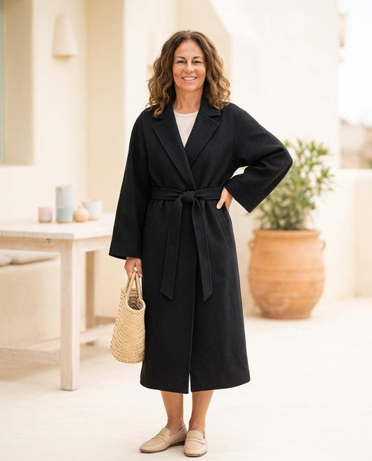 Ulla Fashion - Arlev | Gegürteter Woll Mantel Damen