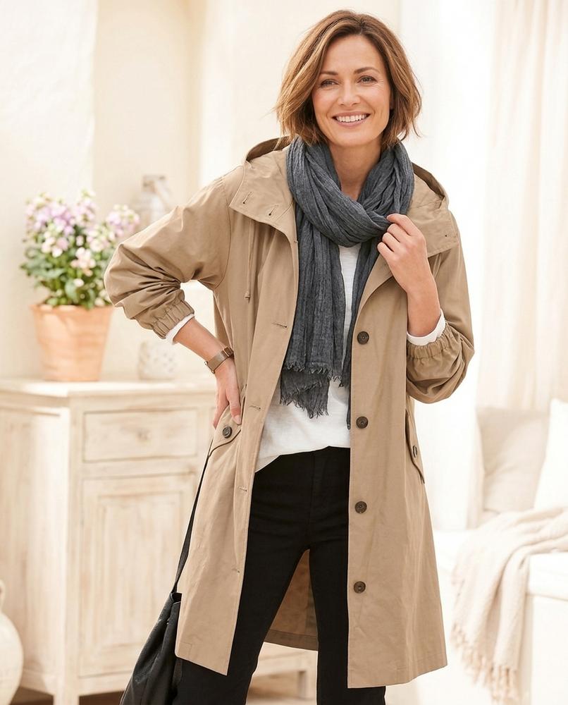 Ulla Fashion - Tasol | Geknöpft Langärmlig Mantel Damen