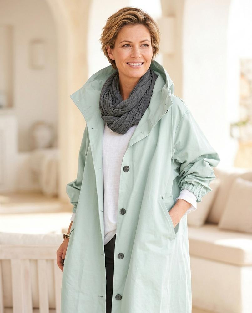 Ulla Fashion - Tasol | Geknöpft Langärmlig Mantel Damen