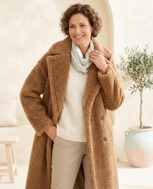 Ulla Fashion - Lomin | Strukturiert Gefüttert Mantel Damen