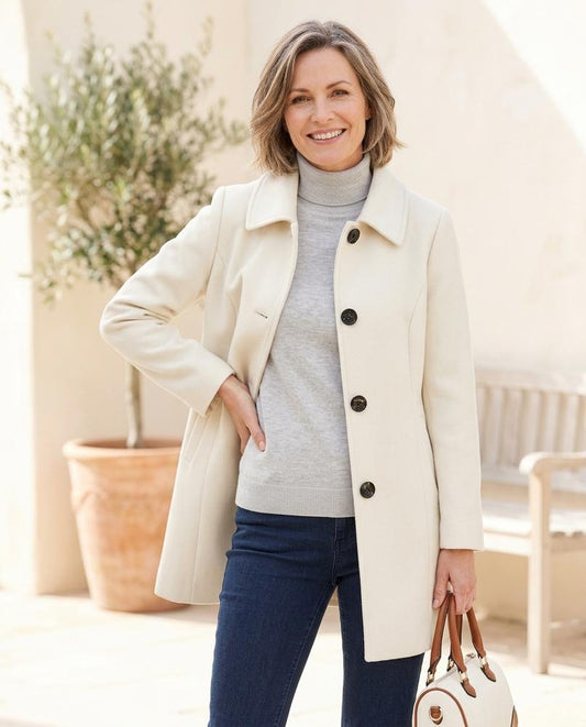 Ulla Fashion - Milar | Einreihig Geknöpft Mantel Damen