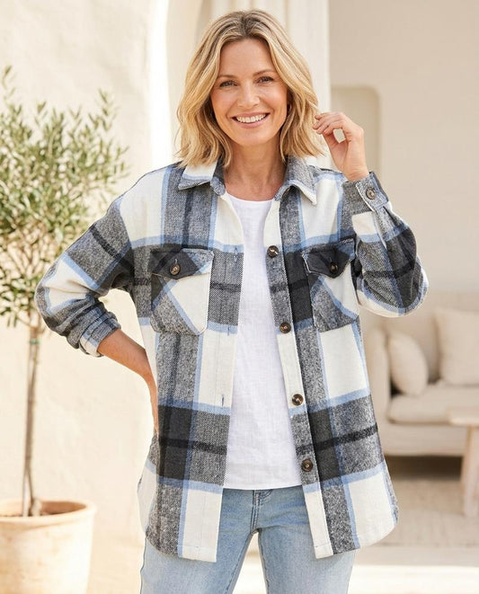 Ulla Fashion - Zahal | Kariert Geknöpft Jacke Damen