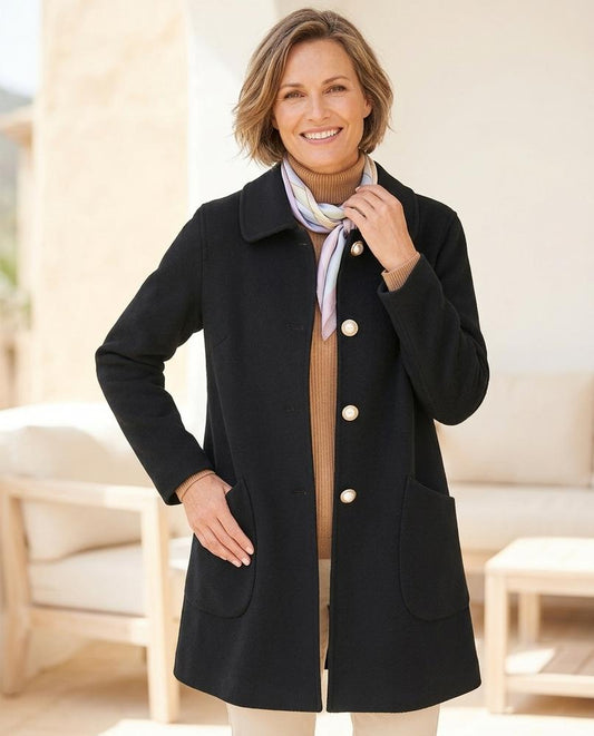 Ulla Fashion - Milom | Einreihiger Woll Mantel Damen