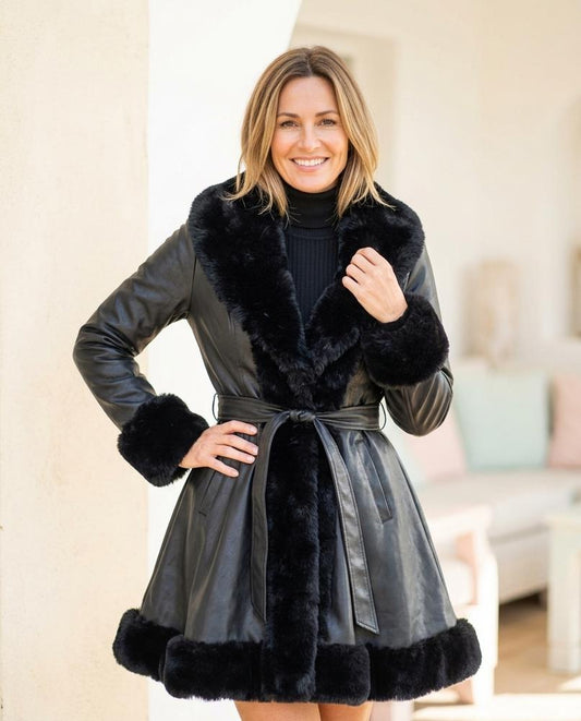 Ulla Fashion - Damir | Gefüttert Tailliert Ledermantel Damen