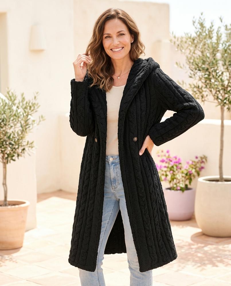 Ulla Fashion - Kerev | Strukturierter Plüsch Mantel Damen