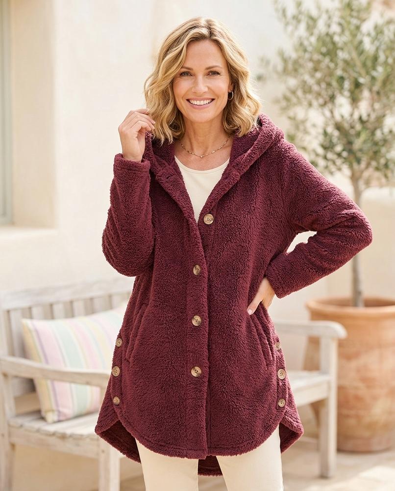 Ulla Fashion - Nemir | Hochfloriger Geknöpfter Mantel Damen