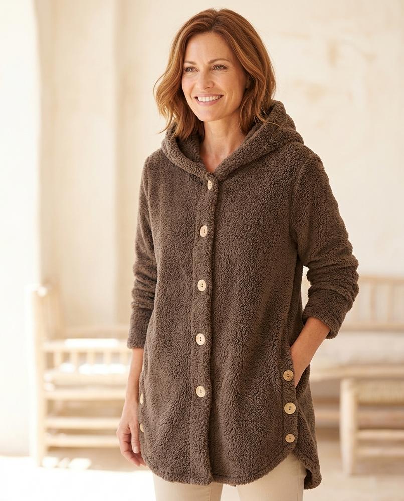Ulla Fashion - Nemir | Hochfloriger Geknöpfter Mantel Damen