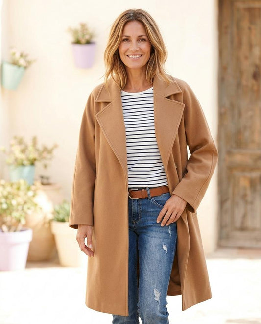 Ulla Fashion - Maken | Weit Geschnittener Filzartiger Mantel Damen