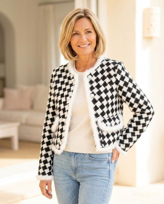 Ulla Fashion - Timon | Kariert Besetzt Jacke Damen