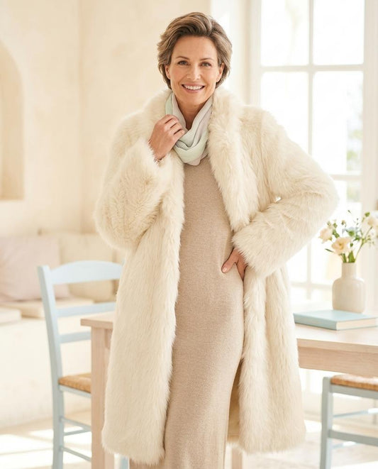 Ulla Fashion - Rinor | Fellartig Langgeschnitten Mantel Damen