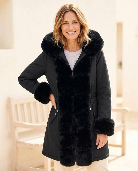 Ulla Fashion - Rasin | Gefüttert Fellbesetzt Mantel Damen