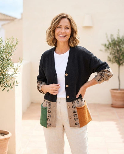 Ulla Fashion - Malom | Mehrfarbiger Gemusterter Cardigan Damen