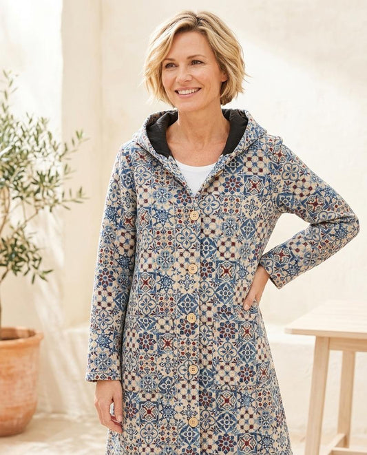 Ulla Fashion - Elmon | Gemusterter Gefütterter Mantel Damen