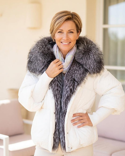 Ulla Fashion - Dakar | Wattierte Pelzbesetzte Jacke Damen
