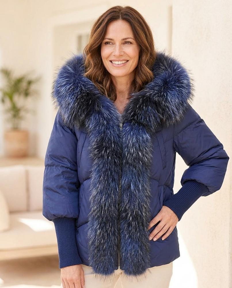 Ulla Fashion - Dakar | Wattierte Pelzbesetzte Jacke Damen