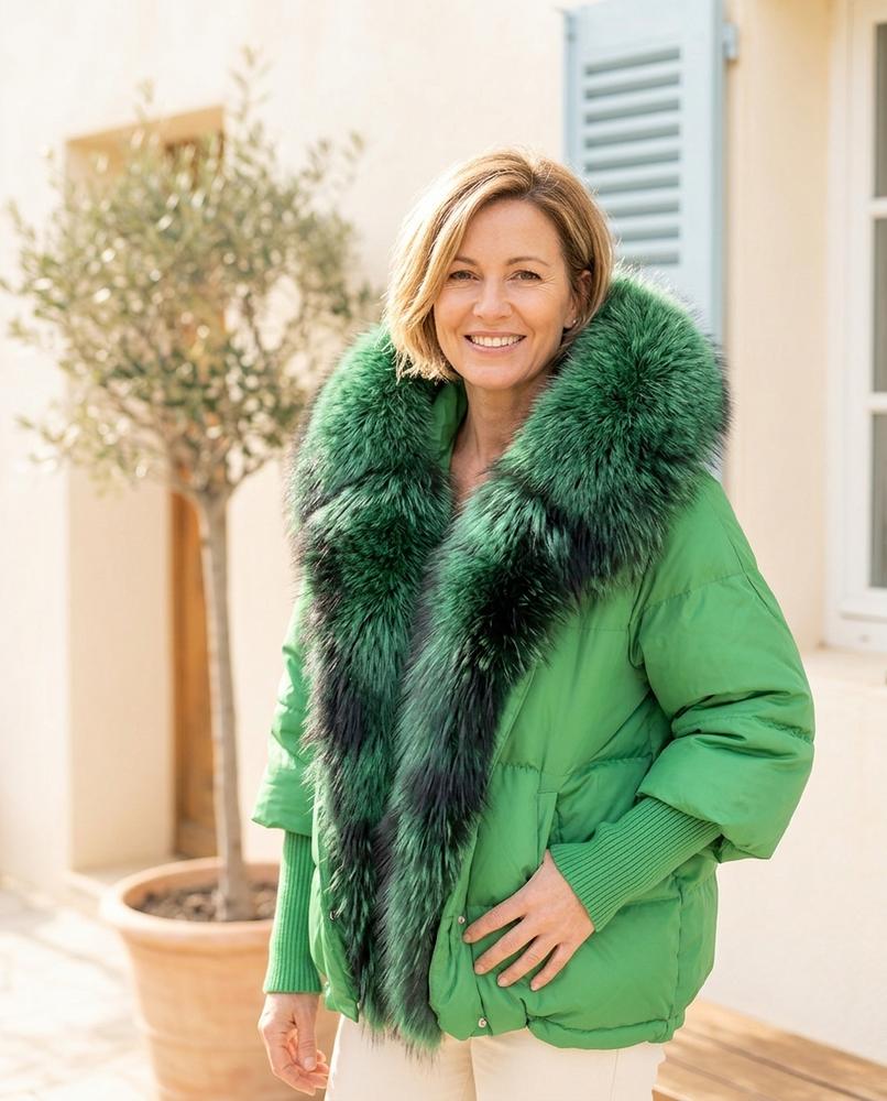 Ulla Fashion - Dakar | Wattierte Pelzbesetzte Jacke Damen