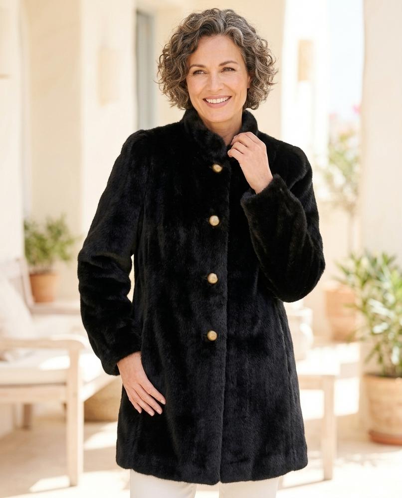 Ulla Fashion - Mamor | Geknöpft Hochgeschlossen Mantel Damen