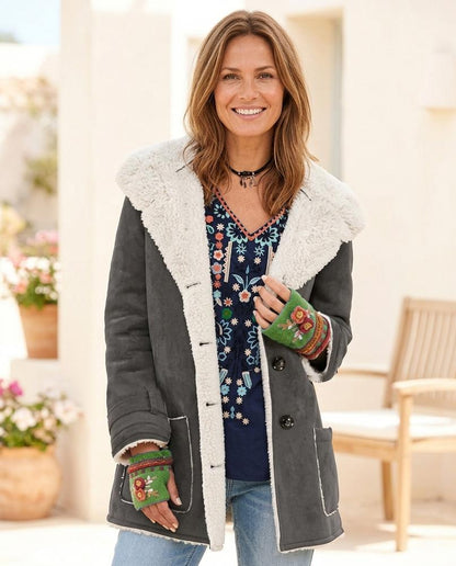 Ulla Fashion - Arren | Gefüttert Geknöpft Mantel Damen