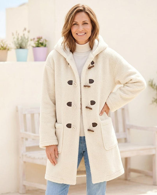 Ulla Fashion - Nelor | Geknebelter Plüschiger Mantel Damen