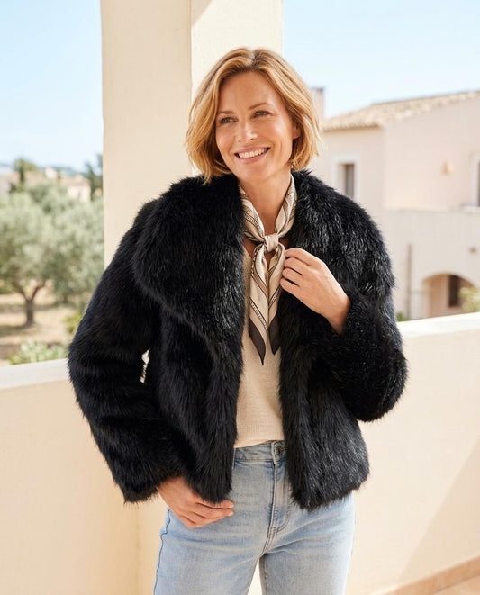 Ulla Fashion - Coron | Langhaarige Verschlusslose Jacke Damen
