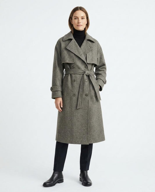 Ulla Fashion - Cotir | Doppelreihig Gegürtet Mantel Herren