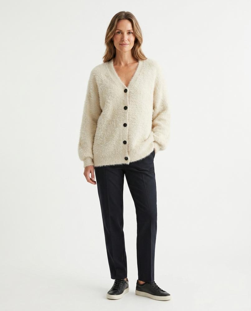 Ulla Fashion - Zaran | Flauschig Geknöpft Strickjacke Damen