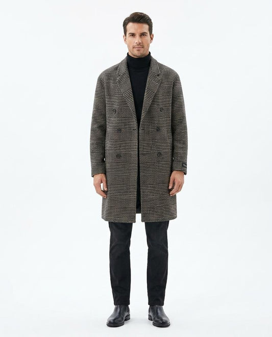 Ulla Fashion - Damon | Doppelreihiger Karierter Mantel Herren