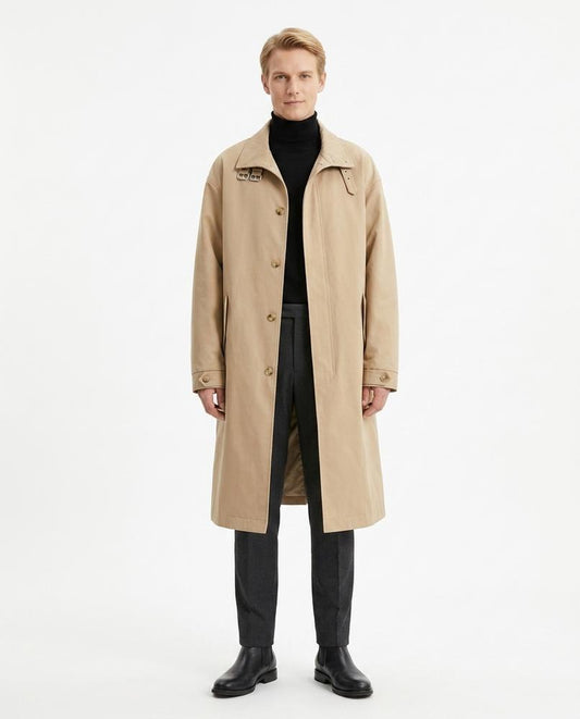 Ulla Fashion - Sanav | Gefütterter Hochgeschlossener Mantel Herren