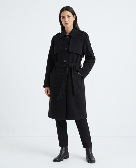 Ulla Fashion - Zalen | Gegürtelt Einreihig Mantel Unisex