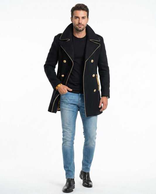 Ulla Fashion - Kesol | Doppelreihig Paspeliert Mantel Herren