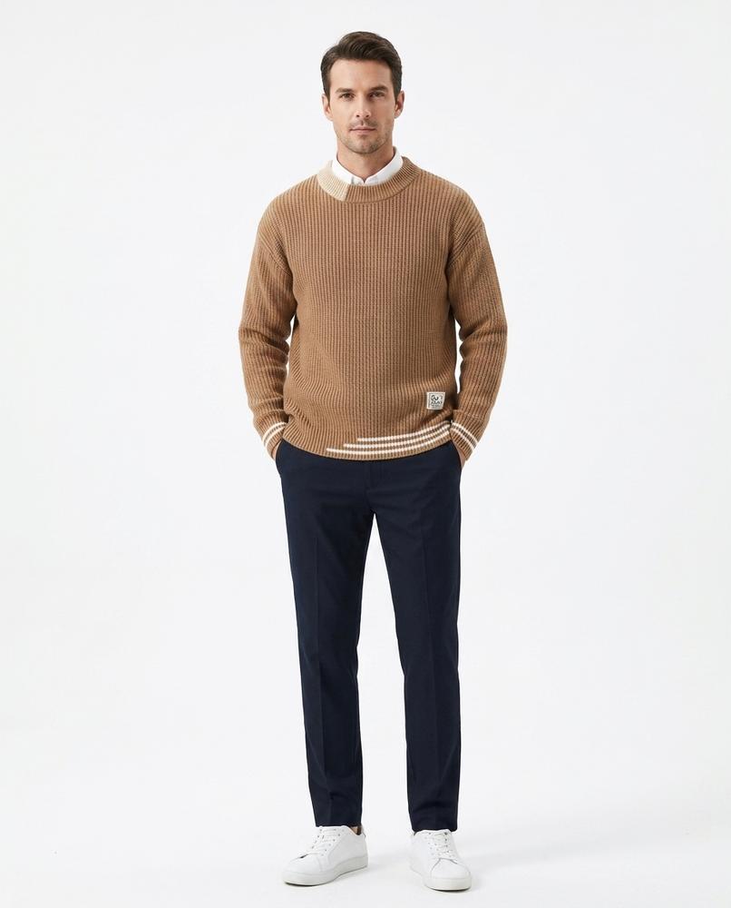 Ulla Fashion - Vetir | Strukturiert Langärmelig Pullover Herren