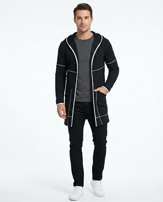Ulla Fashion - Tiral | Langgeschnitten Kontrastierend Cardigan Herren