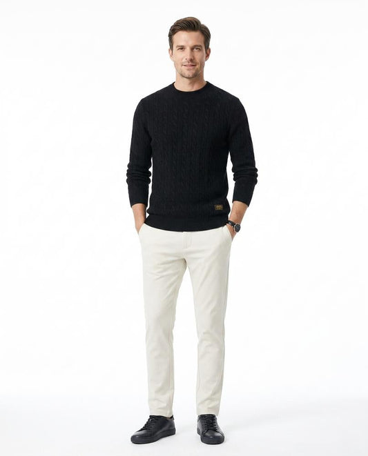 Ulla Fashion - Yomon | Strukturierter Langärmeliger Pullover Herren