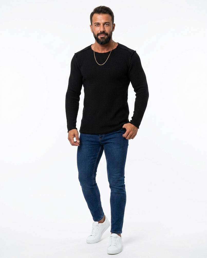 Ulla Fashion - Tamon | Strukturiert Körperbetont Pullover Herren