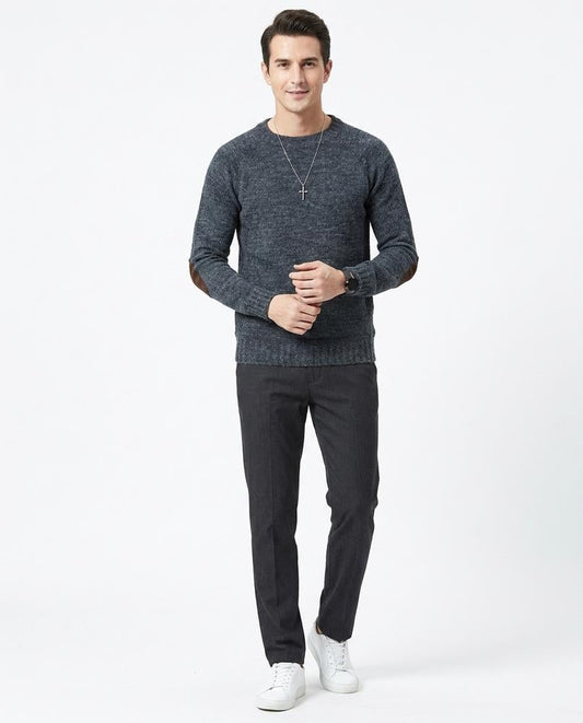 Ulla Fashion - Tahal | Melierter Strukturierter Pullover Herren