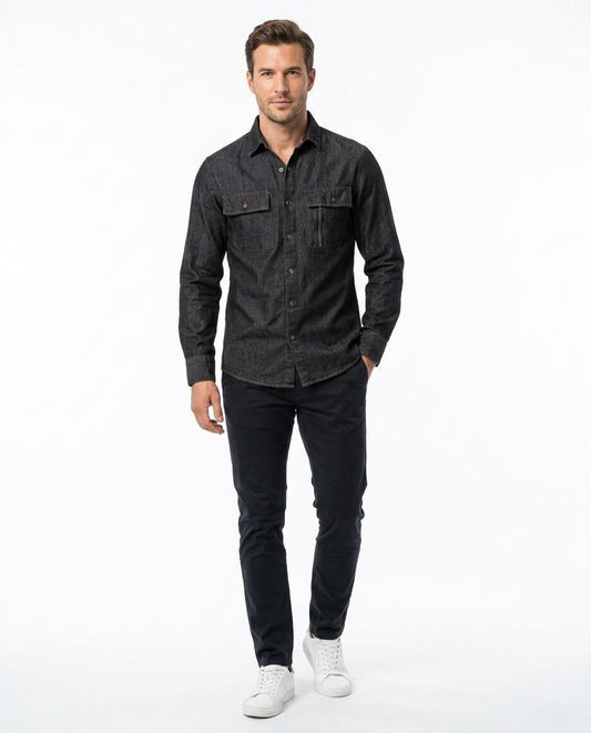 Ulla Fashion - Levan | Robustes Kontrastgestepptes Hemd Herren