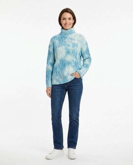 Ulla Fashion - Raken | Zopfgestrickter Batikierter Rollkragenpullover Unisex