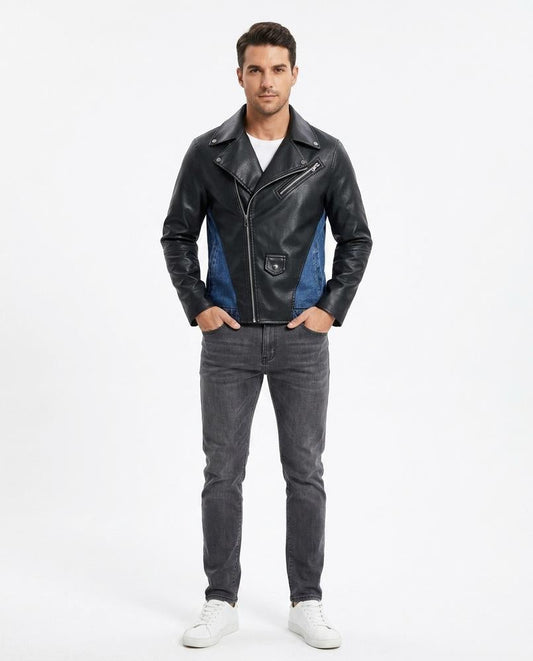 Ulla Fashion - Canal | Asymmetrische Materialkombinierte Jacke Herren