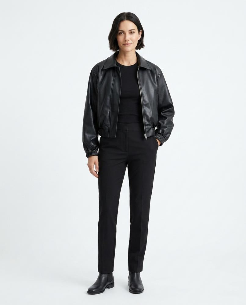 Ulla Fashion - Rolin | Geraffte Kunstleder Jacke Damen