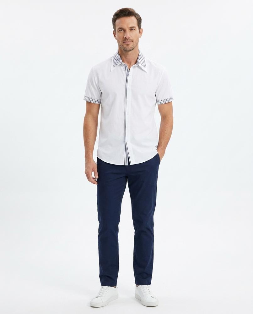 Ulla Fashion - Lanel | Doppellagiges Kurzärmliges Hemd Herren