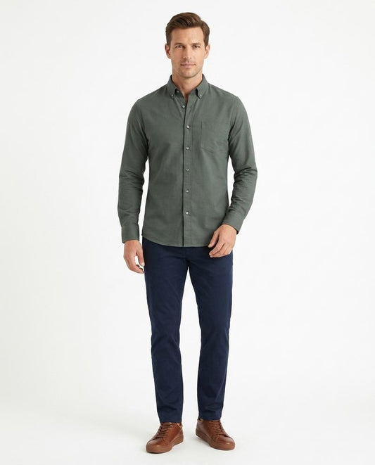 Ulla Fashion - Devuk | Langärmliges Einfarbiges Hemd Herren