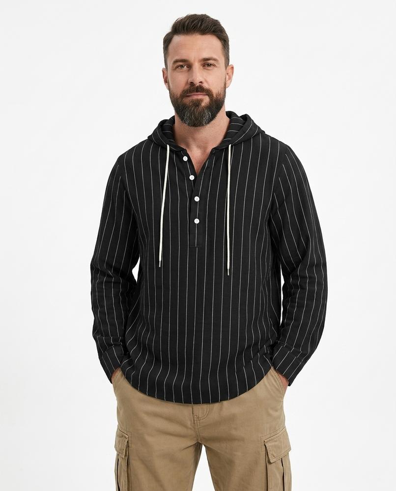 Ulla Fashion - Towun | Gestreifter Langärmeliger Hoodie Herren