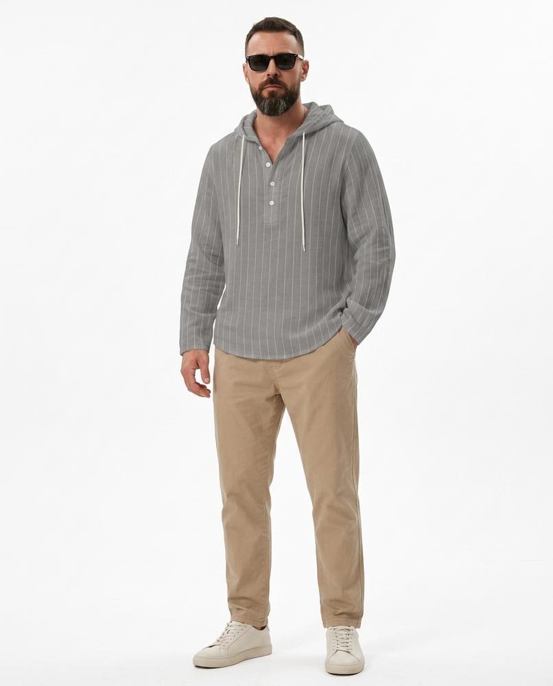 Ulla Fashion - Towun | Gestreifter Langärmeliger Hoodie Herren
