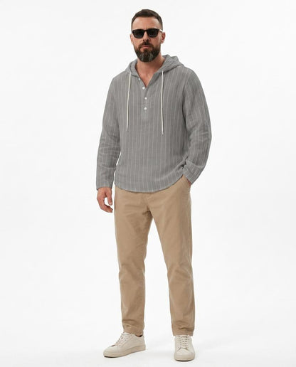 Ulla Fashion - Towun | Gestreifter Langärmeliger Hoodie Herren