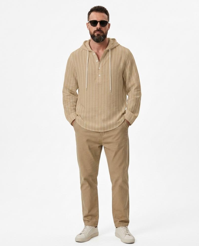 Ulla Fashion - Towun | Gestreifter Langärmeliger Hoodie Herren