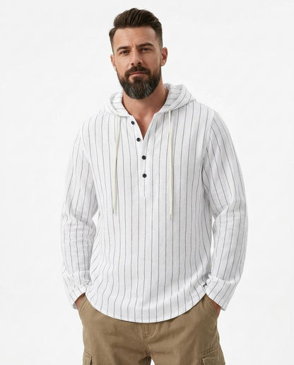Ulla Fashion - Towun | Gestreifter Langärmeliger Hoodie Herren